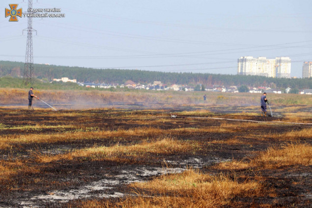 Під Києвом рятувальники ліквідовують загорання торфу та пожежу на сміттєзвалищі (фото, відео)