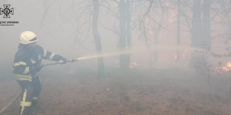 Рятувальники намагаються локалізувати масштабну пожежу у Вишгородському районі