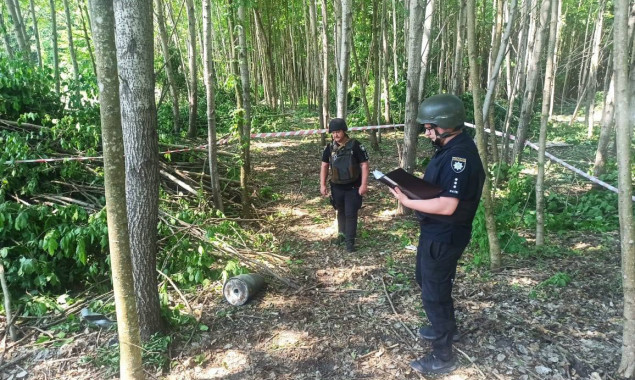 У лісі на Київщині знайшли нерозірвану бойову частину “шахеда” (фото)