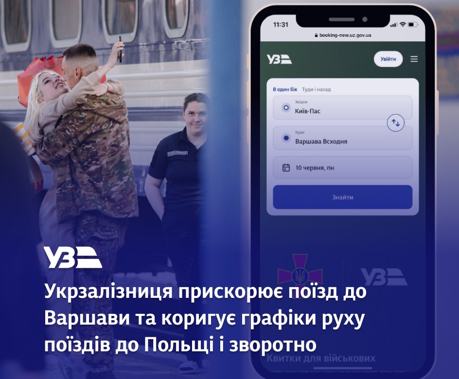 ukrzaliznicja skorochuye chas podorozhi z kiyeva do varshavi c34681d