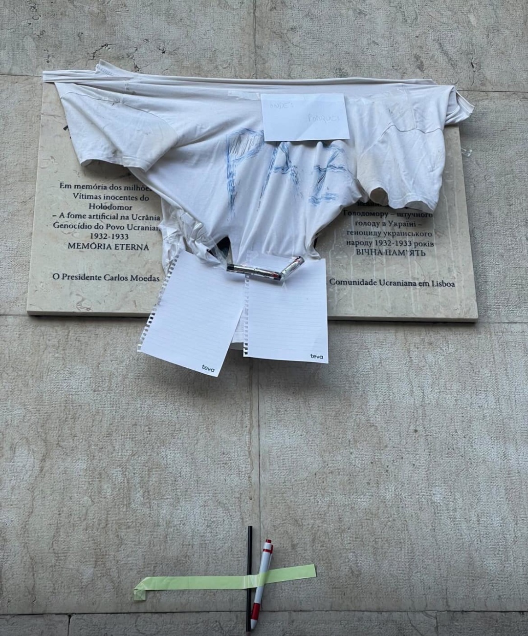 ukrayinci portugaliyi zvernulisja v policiju cherez akt vandalizmu shhodo memorialnoyi doshki golodomoru 9144417