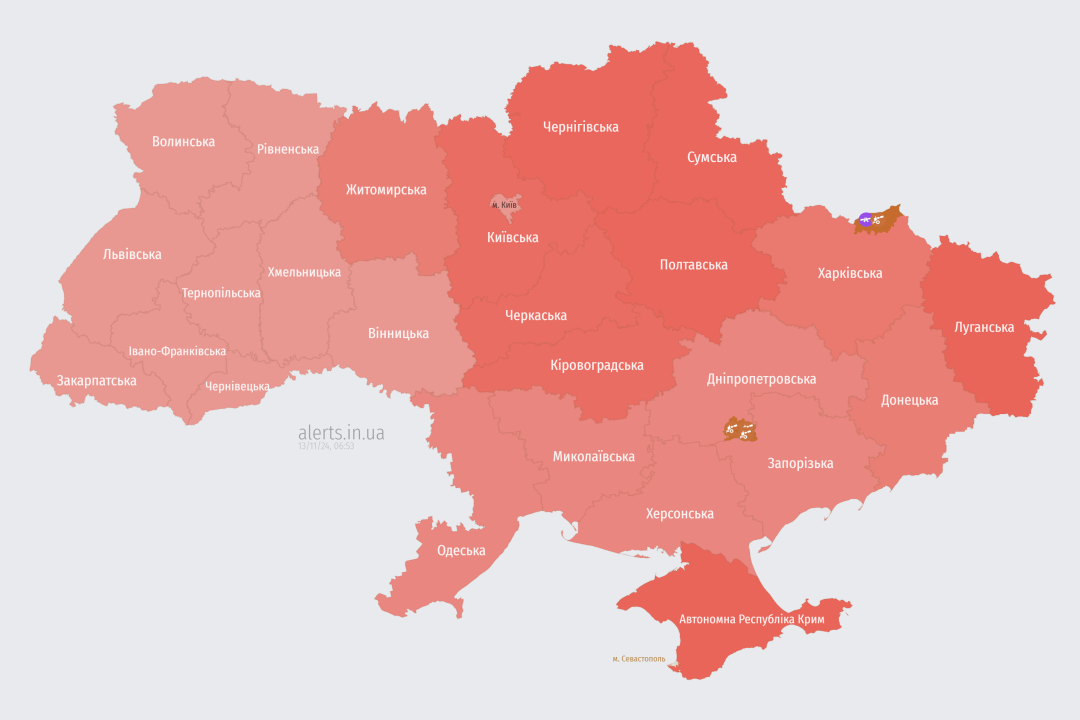 v ukrayini masshtabna povitrjana trivoga cherez raketnu nebezpeku d309d02