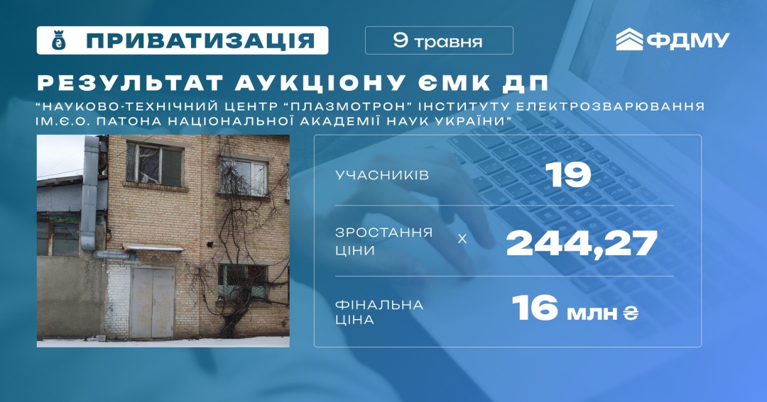 fond derzhmajna prodav naukovo tehnichnij centr plazmotron institutu elektrozvarjuvannja 60a304a
