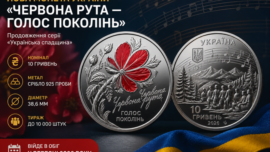 Нова монета "Червона рута" - мелодія у металі