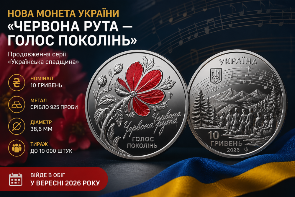 Нова монета "Червона рута" - мелодія у металі
